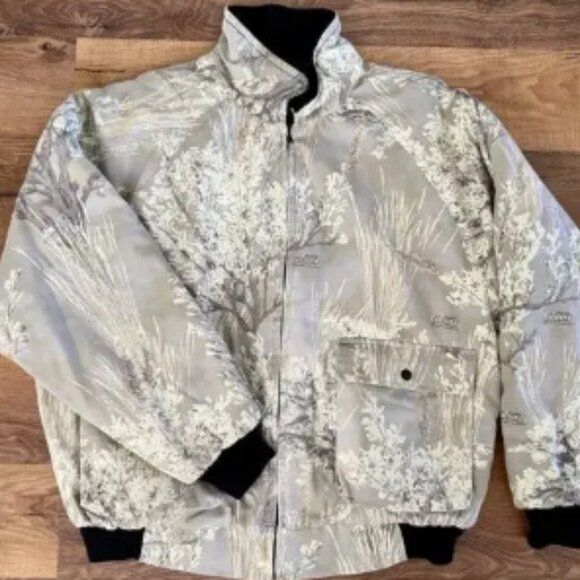 Vintage Ghost Camo Prairie Field Bomber Jacket Quilt Insulated Size XL(?) GUC - Picture 1 of 6